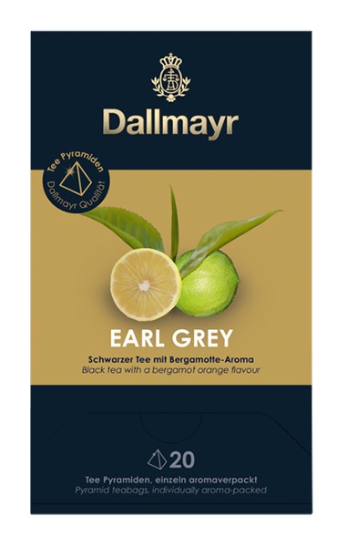 Dallmayr Earl Grey Schwarzer Tee mit Bergamotte - Aroma 20x2,5g