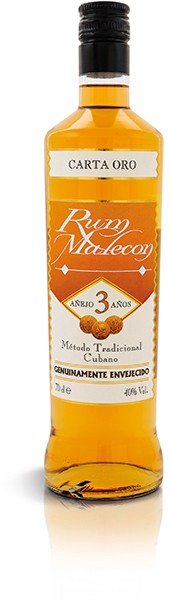 RUM MALECON CARTA ORO 3 AÑOS 40% 1,0 l